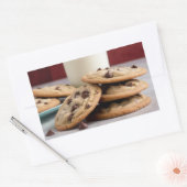 Sticker Rectangulaire Cookies et lait (Enveloppe)
