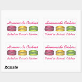 Sticker Rectangulaire Cookies Maison Macaron Macaron Cuit À L'Étiquette (Feuille)