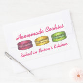 Sticker Rectangulaire Cookies Maison Macaron Macaron Cuit À L'Étiquette (Enveloppe)