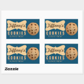 Sticker Rectangulaire Cookies Naturels | Faits Maison | Gourmet | Faits (Feuille)