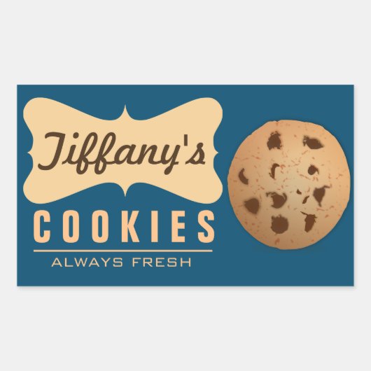 Sticker Rectangulaire Cookies Naturels | Faits Maison | Gourmet | Faits (Devant)