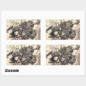 Sticker Rectangulaire Cool classic vintage japanese demon tattoo (Feuille)