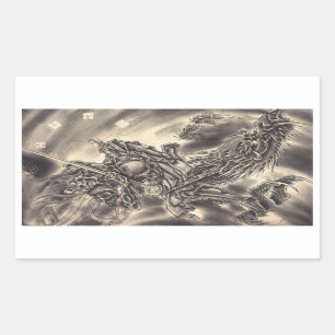 Sticker Rectangulaire Cool classique vintage japonais démon tatouage dra