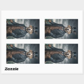 Sticker Rectangulaire Cool Elégant Victorian Steampunk Labrador Chien Ar (Feuille)