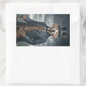 Sticker Rectangulaire Cool Elégant Victorian Steampunk Labrador Chien Ar (Sac)