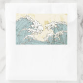 Sticker Rectangulaire Cool grand bleu océan ondes image (Sac)