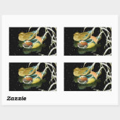 Sticker Rectangulaire Cool mandarina canard japonais noir étang neige (Feuille)