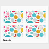 Sticker Rectangulaire Cool mignon bulles de taille différente et pois (Feuille)