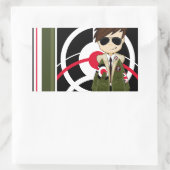 Sticker Rectangulaire Cool Mod Boy à Parka (Sac)
