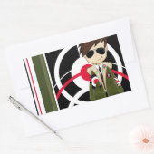 Sticker Rectangulaire Cool Mod Boy à Parka (Enveloppe)