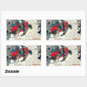 Sticker Rectangulaire Cool oriental classique japonais samouraï guerrier (Feuille)
