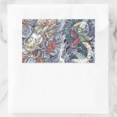 Sticker Rectangulaire Cool oriental dragon god tatouage (Sac)
