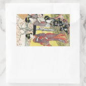 Sticker Rectangulaire Cool oriental japonais classique geisha lady art (Sac)