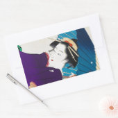 Sticker Rectangulaire Cool oriental Takane Koko Geisha avec parapluie (Enveloppe)