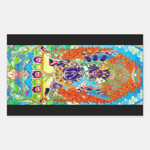 Sticker Rectangulaire Cool oriental tangka Yamantaka le dieu de la mort 