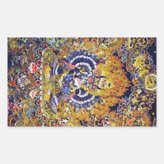 Sticker Rectangulaire Cool oriental tangka Yamantaka mort dieu tatouage (Devant)