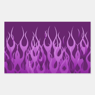 Sticker Rectangulaire Cool Purple Racing Flames Design