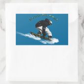 Sticker Rectangulaire Cool Snow Boarder Hiver Sports Thème (Sac)