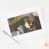 Sticker Rectangulaire Cool traditionnel japonais bois classique geisha (Enveloppe)