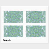 Sticker Rectangulaire Cool vert motif floral (Feuille)