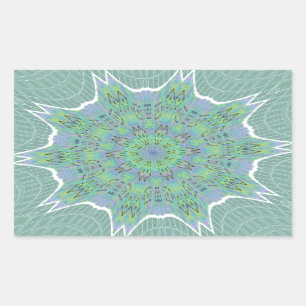 Sticker Rectangulaire Cool vert motif floral