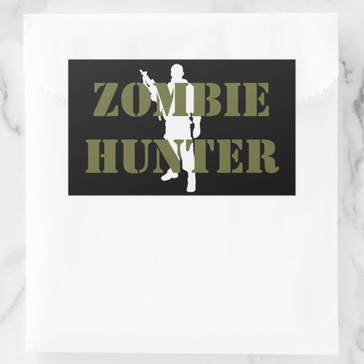 Sticker Rectangulaire Cool ZOMBIE HUNTER (Sac)