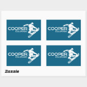 Sticker Rectangulaire Cooper Colorado Snowboardeur (Feuille)