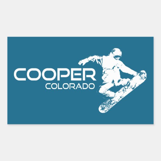 Sticker Rectangulaire Cooper Colorado Snowboardeur (Devant)
