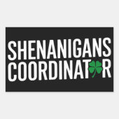Sticker Rectangulaire Coordonnateur de farces de la Saint-Patrick (Devant)