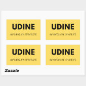 Sticker Rectangulaire Coordonnées Skyline City Udine Italie (Feuille)