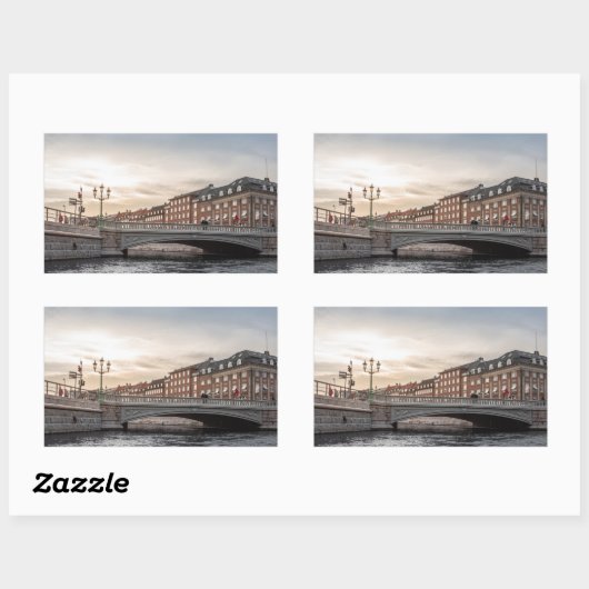 Sticker Rectangulaire Copenhague Danemark (Feuille)
