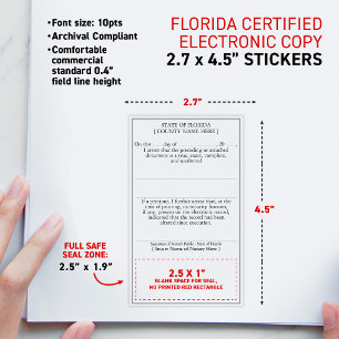 Sticker Rectangulaire Copie électronique certifiée attestée par un notai
