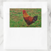 Sticker Rectangulaire Coq dans le triage (Sac)