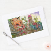 Sticker Rectangulaire Coq Et Renard (Enveloppe)