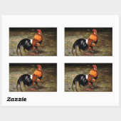 Sticker Rectangulaire Coq/Gaulois/Rooster (Feuille)