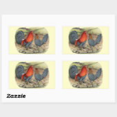 Sticker Rectangulaire Coqs américains bleus rouges (Feuille)