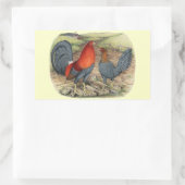 Sticker Rectangulaire Coqs américains bleus rouges (Sac)