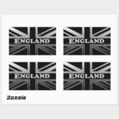 Sticker Rectangulaire Coques du drapeau Union Jack gris noir et argent (Feuille)
