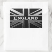 Sticker Rectangulaire Coques du drapeau Union Jack gris noir et argent (Sac)