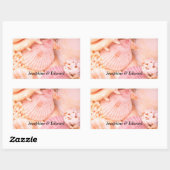Sticker Rectangulaire Coques roses (Feuille)