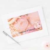 Sticker Rectangulaire Coques roses (Enveloppe)