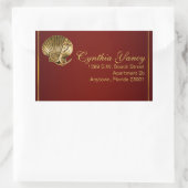 Sticker Rectangulaire Coquillage ancré Nautique | bordeaux (Sac)