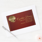 Sticker Rectangulaire Coquillage ancré Nautique | bordeaux (Enveloppe)