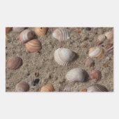 Sticker Rectangulaire Coquillages sur la plage (Devant)