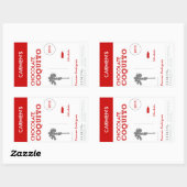 Sticker Rectangulaire Coquito de Porto Rico Rojo (Feuille)
