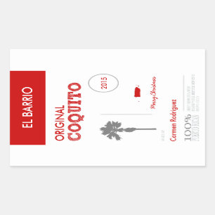 Sticker Rectangulaire Coquito portoricain rouge personnalisable