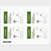 Sticker Rectangulaire Coquito portoricain vert fait sur commande (Feuille)