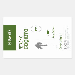 Sticker Rectangulaire Coquito vert personnalisé de Porto Rico
