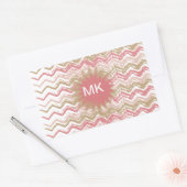 Sticker Rectangulaire Coral Spice Scribble ZigZag Chevron Motif (Enveloppe)