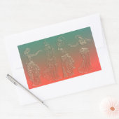 Sticker Rectangulaire Coral Turquoise Belly Danser Dance Party (Enveloppe)